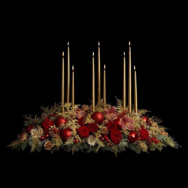 Štědrovečerní svícen ze živých květů - Termíny kurzu: 22.12. 2025 od 16.30